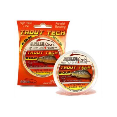 Nylon Trout tech bi-colour - jaune/orange - 150m - Aqualine