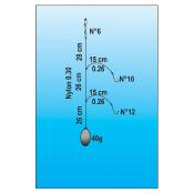 Bas de ligne palangrotte N° 10 + N° 12 - Flashmer 