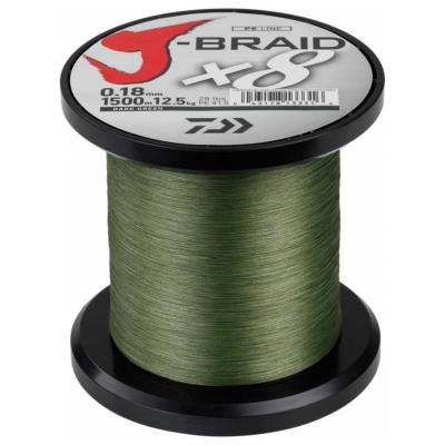 Tresse J-Braid X 8 - Verte - 1500m - 0.51mm - 56 kg - Daiwa